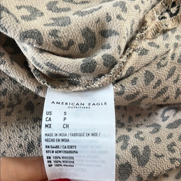 AMERICAN EAGLE leopard print spaghetti strap midi dress S resortwear neutral - Picture 7 of 9